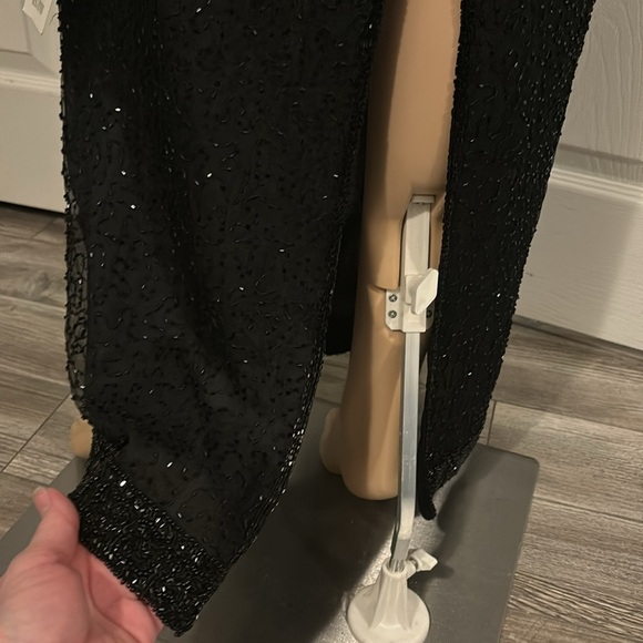 NWT VINTAGE 80’S LAURENCE KAZAR SILK SEQUIN EVENING GOWN FROM HOLT RENFREW SZ S - Picture 9 of 13
